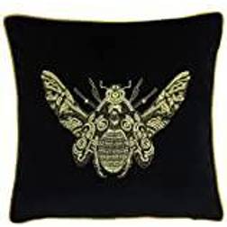 Paoletti Cerana Bee Velvet Cushion Complete Decoration Pillows Gold, Black