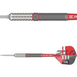 Target Darts Darts Unisex Sync 90% volfram Swiss Point Set stålspets pilar, röd, silver och svart, 24G UK