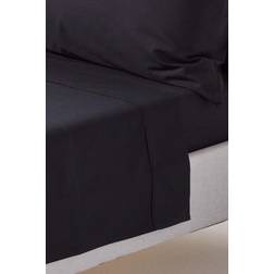 Homescapes Egyptian Cotton Flat 200 Thread Count Bed Sheet Black