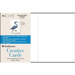 Strathmore Creative Cards Full Size Fluorescent White with Deckle 100/Pkg