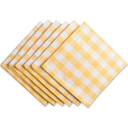 Design Imports Checkers Set Cloth Napkin White, Yellow (50.8x50.8cm)