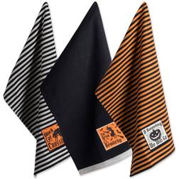 DII Imports Assorted Happy Haunting Halloween Dishtowel Dishcloth Black, Orange