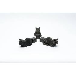Potty Feet S/3 Antique Bronze Sleeping Cat Stretched Out