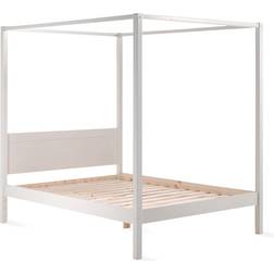 Furniturebox Pino White Four Poster Double Bed