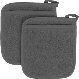 Ritz Terry Cotton 2-Pack Pot Holders Grey