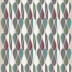 Arvidssons Textil Blader Fabrics Grey, Green, Turquoise, Red