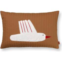 Ferm Living Bird quilted Complete Decoration Pillows Brown (60x40cm)