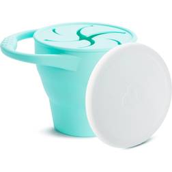 Munchkin C’est Silicone! Collapsible Snack Catcher with Lid, Mint Toddler Food Cup