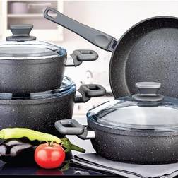 Evimsaray Defne Cookware Set with lid 7 Parts