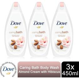Dove Caring Bath Almond Cream Hibiscus Moisturising Soak, 6x450ml
