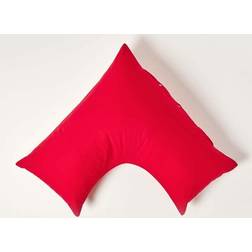 Homescapes 200 Count Egyptian Shape Pillow Case Red