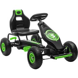 Homcom Children Pedal Go Kart with Adjustable Seat Rubber Wheels Green