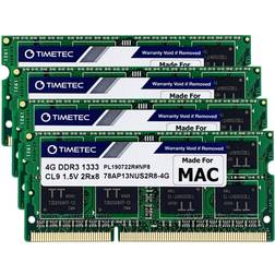 TIMETEC Hynix IC 16GB KIT(4x4GB) Compatible for Apple Mid 2010/2011 iMac 21.5/27 inch DDR3 1333MHz PC3-10600 CL9 204-Pin SODIMM Upgrade for iMac