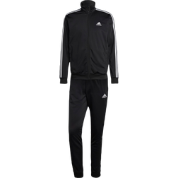 adidas Men Sportswear Basic 3-Stripes Tricot Tracksuit - Black