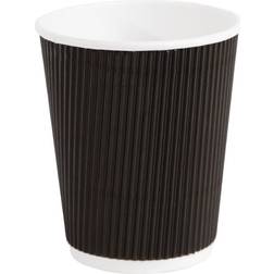 Fiesta Recyclable Coffee Cups Ripple Wall Black 225ml 8oz (Pack of 25)