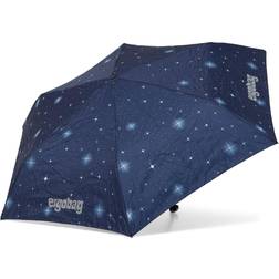 Ergobag Paraply skolväskparaply för barn, extra lätt med ficka, Ø 90 cm kobjörnnikus – blå