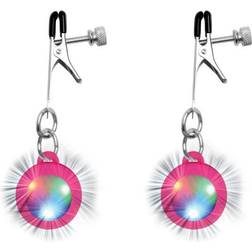 XR Brands Charmed Light Up Nipple Clamps Pink