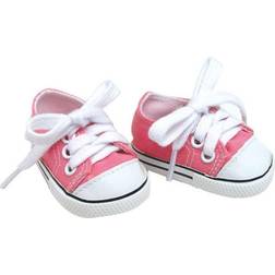 Teamson Kids Sophia's 18" Baby Doll Trainers with Laces, Pink Dolls Shoes