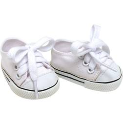 Teamson Kids Sophia's 18" Baby Doll Trainers with Laces, White Dolls Shoes