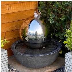 Tranquility Sphere and Resin Base Modern Metal Water Feature