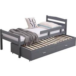 Humza Amani Captain Wooden Bed 3FT, with Single Trundle, Storage Drawers Safety Guard Rail. Available