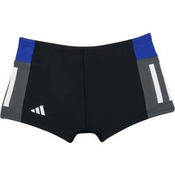 adidas Boy's Colourblock 3-Stripes Swim Boxers - Black/Semi Lucid Blue/Grey Six/White