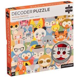 Petitcollage Animal Festival Decoder Puzzle 100 Pieces