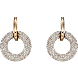 Elements Open Circle Cluster Dangle Earrings - Gold/Diamond