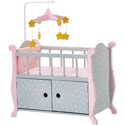 Teamson Kids Olivia'S Little World Polka Dots Nursery Bed With Cabinet