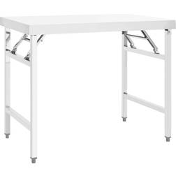 vidaXL Foldbart arbejdsbord til køkken 100x60x80 cm rustfrit stål