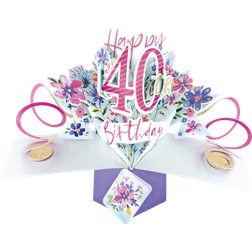 Second Nature Pop Ups Table Decorations 40th Birthday Flowers Card