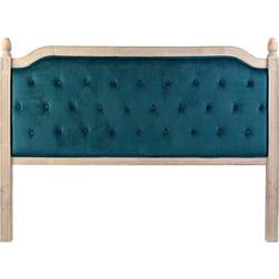 Dkd Home Decor Turquoise Linen Rubber wood Headboard