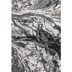 Jonathan Y Swirl Marbled Abstract White, Black, Yellow, Blue, Turquoise, Grey, Beige 91.4x152.4cm
