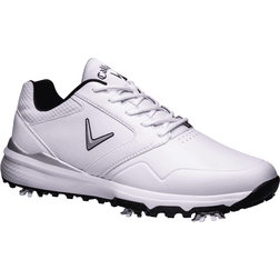 Callaway (UK 10, White/Grey) Golf Mens 2022 M596 LS Chev Spiked Leather Waterproof Golf Shoes