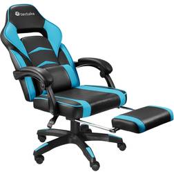 tectake Gaming chair Comodo With footrest black/azure