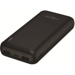 Ansmann 1700-0133 Power bank 20000 mAh Smart IC LiPo Micro USB, USB-C USB Black Status display