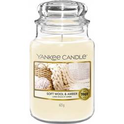 Yankee Candle Soft Wool & Amber Scented Candle 623g