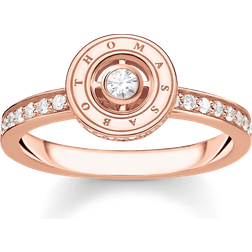 Thomas Sabo Ring circle with white stones pavé rose gold plated white TR2255-416-14-52
