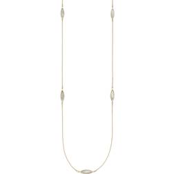 Elements Navette Mother of Pearl Yellow Gold Necklace GN352W