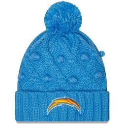New Era Girls Youth Powder Blue Los Angeles Chargers Toasty Cuffed Knit Hat with Pom
