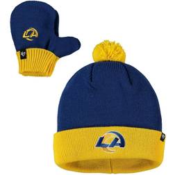 '47 Toddler Los Angeles Rams Bam Bam Cuffed Knit Hat with Pom & Mittens Set - Royal/Gold