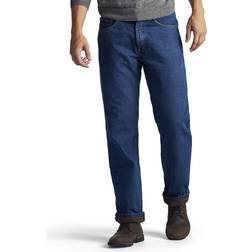 Lee Men's Fleece-Lined Straight-Leg Jeans, 38X34, Dark Blue