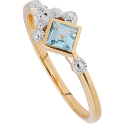 Gemondo Modern Glam Ring - Gold/Topaz/Diamonds