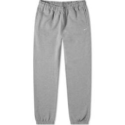 Nike Solo Swoosh Fleece Trousers - Dark Grey Heather/White
