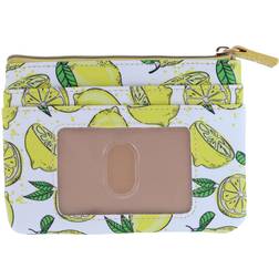 Buxton Lemon Squeeze Printed Vegan Leather ID Coin Case