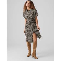 Vero Moda Vera Leopard Print Shirt Dress X/LARGE, OATMEAL