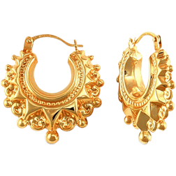 Jewelco London Victorian Spike Hoop Creole Earrings - Gold