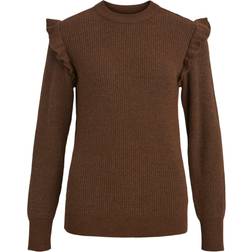 Object Malena Knitted Pullover - Dark Earth