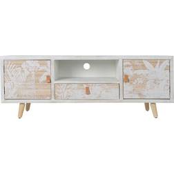 Dkd Home Decor furniture White Wood Bamboo 140 TV Bench