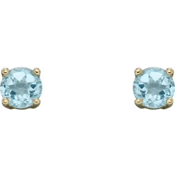 Elements March Stud Earrings - Gold/Aquamarine